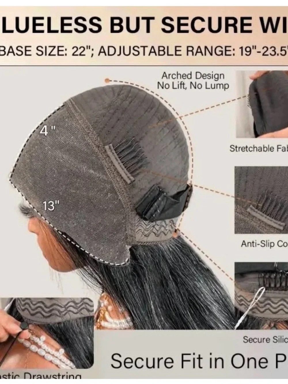 Grey Curly Lace Front Wig - Middle/C-Part
